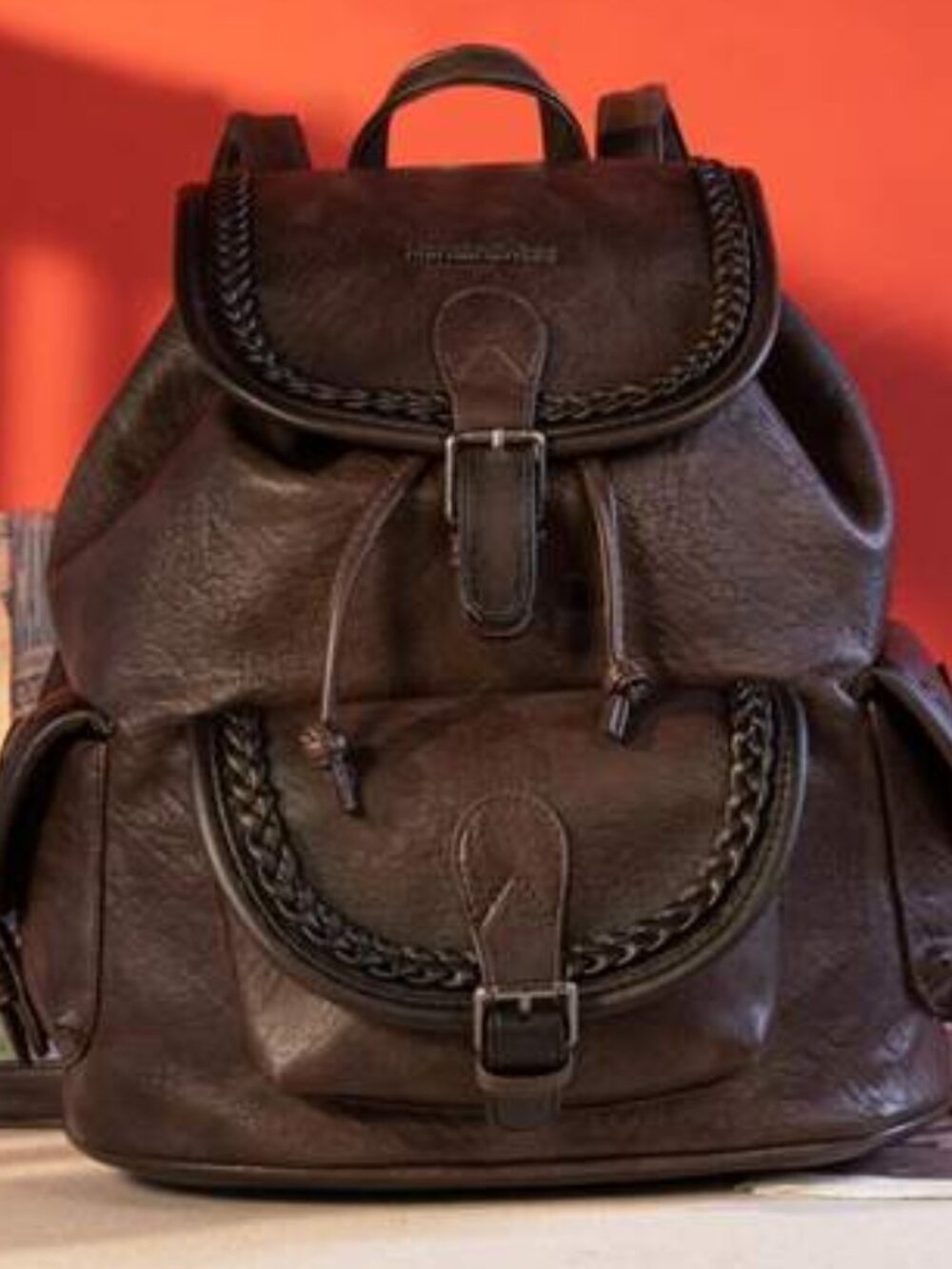 Montana West Stone Wash Backpack, Coffee NWT